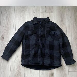 Kids Black and Gray Plaid Jacket